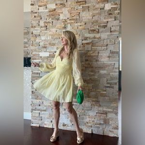 SOLD-Lemon yellow mini dress, perfect for Easter